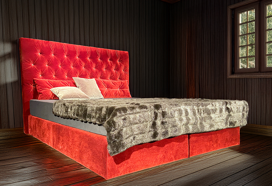 Boxspringbett_amira_r in rot 